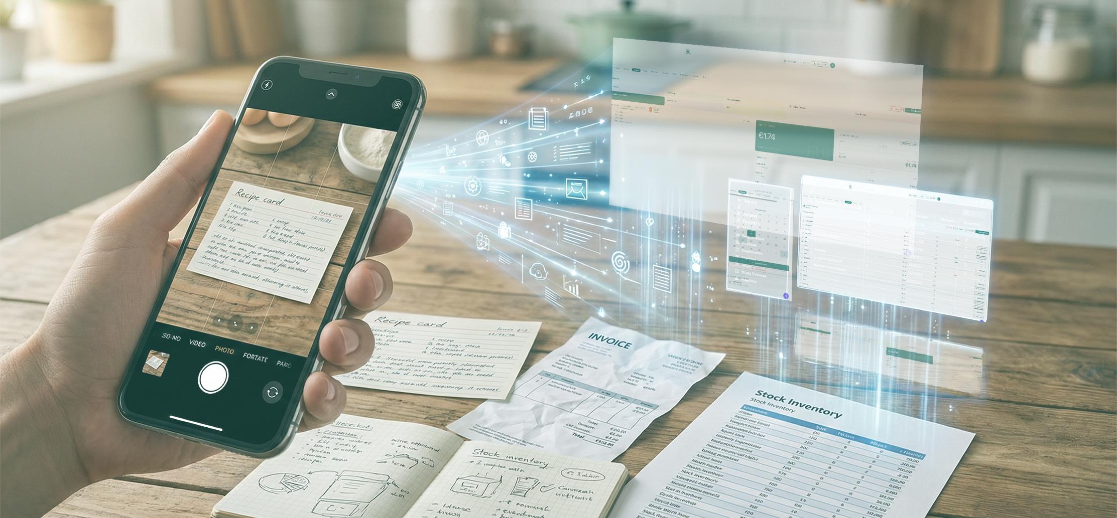 Take a photo of your supplier price list and the AI extracts all ingredients